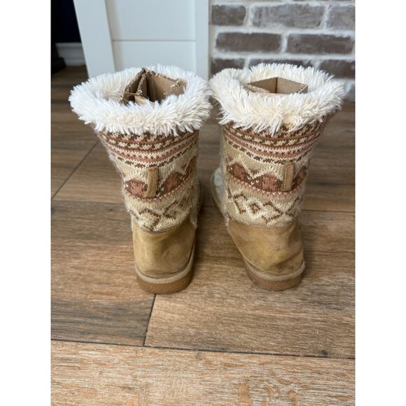 Muk Luks Beige Knit Ankle Booties Women's US Size 8 - Picture 5 of 9